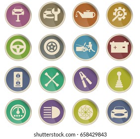 car service vector icons for user interface design