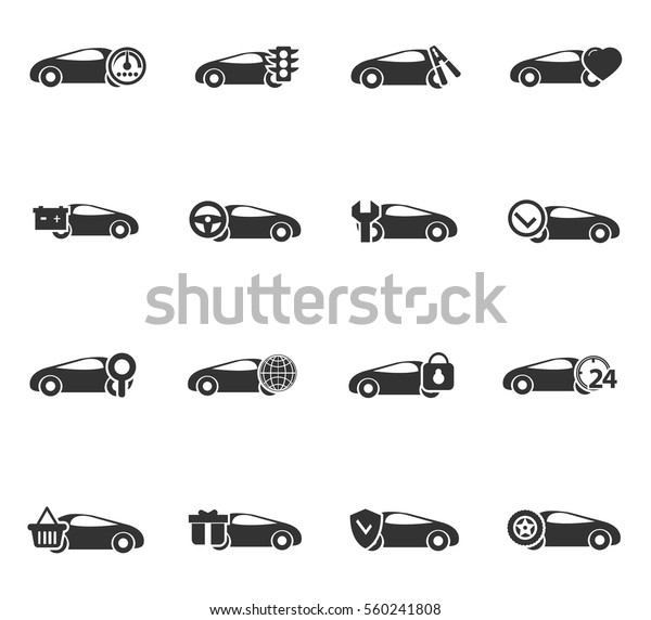 car service vector icons