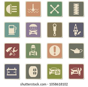 car service vector icons for web and user interface design