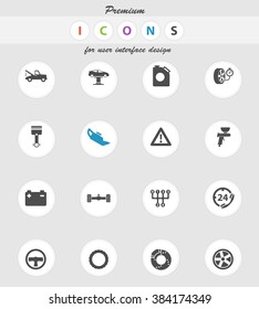 Car service vector icons for web sites and user interface