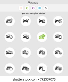 car service vector icons for web and user interface design