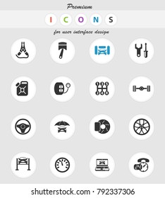 car service vector icons for web and user interface design