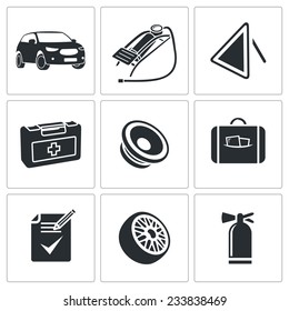 Car service Vector Isolated Flat Icons Set