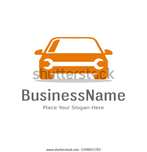 Car service vector logo template. Logo with
wrench or gear symbol.  This logo is suitable for industrial,
automotive and technology.