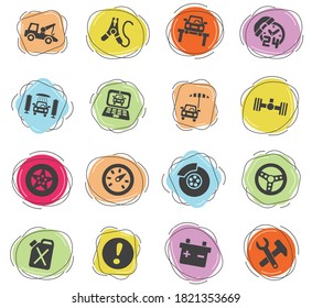 Car Service Web Icons For User Interface Design