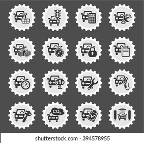 car service web icons for user interface design