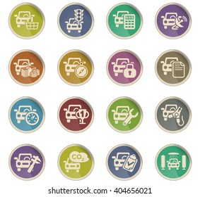 car service web icons for user interface design