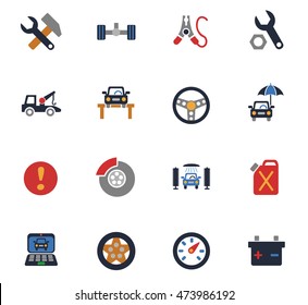 car service web icons for user interface design