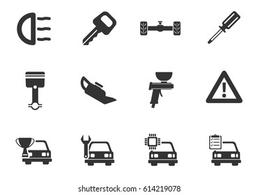 car service web icons for user interface design