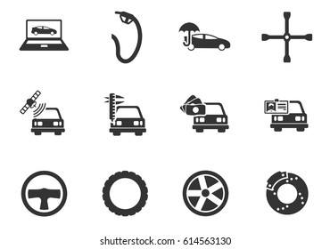 car service web icons for user interface design