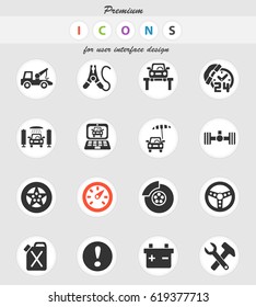 car service web icons for user interface design