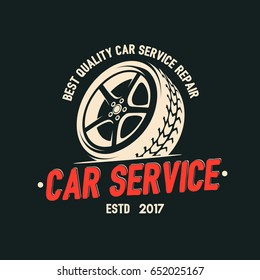 Car Service wheel logo emblem design vector 