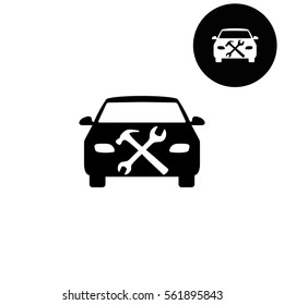 car service  - white vector icon