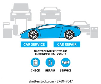 Car service,Flat designed banners for ui-ux design 