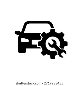Conjunto de iconos de servicios de coche. Iconos del mantenimiento del coche. Logotipo de reparación de automóviles. Fijar herramientas de servicio, llave, destornillador, instrumentos de reparación, rueda dentada, engranajes logo línea negro icono colecciones. Ilustración vectorial.