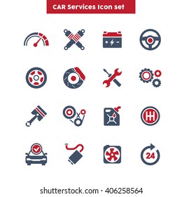 Car Services icon set, Vehicle maintenance graphic vector Symbols.