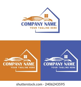 car services logo, Auto logo, car and house logo