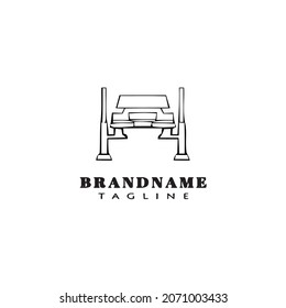 logotipo de servicios de coches caricatura plantilla de diseño negro vector aislado