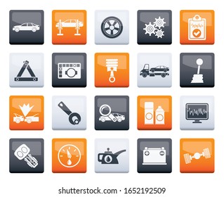 car services and transportation icons over color background - vector icon set