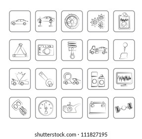 car services and transportation icons - vector icon set