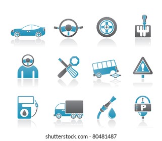 car services and transportation icons - vector icon set