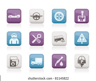 car services and transportation icons - vector icon set