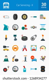 Car Servicing Flat Icons