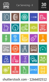 Car Servicing Line Icons