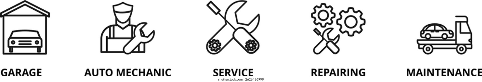 Conceito de ilustração do ícone de vetor de Serviços de Automóvel