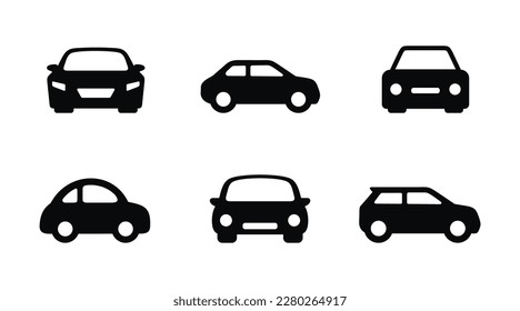 Car set icon isolated on white background