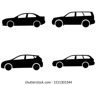 Car set icon, logo isolated on white background