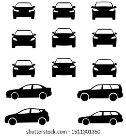 Car set icon, logo isolated on white background