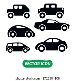 Car set icon on white background