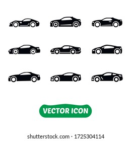 Car set icon on white background