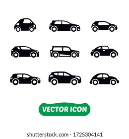 Car Set Icon On White Background