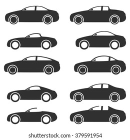 Car set icons. Vector Illustration