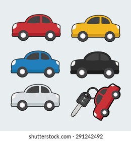 Car set / logo / vector / illustration / taxi / rental/ service / sell / buy