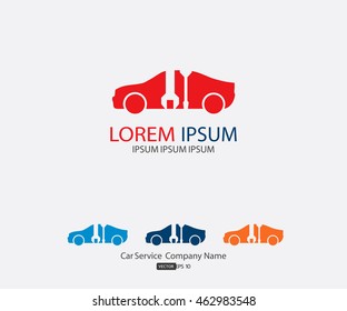 Car set service icon, Auto Repair, Flat Maintenance logo design Vector illustration