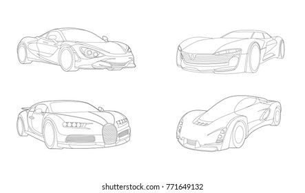 Car set, Transport illustration,Car illustration, Infographic,  Automobile, Vector Illustration