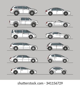 car set white vector illustration