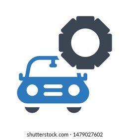 car setting glyph colour vector icon