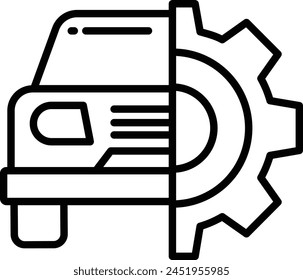 Car Setting outline icon vector illustration