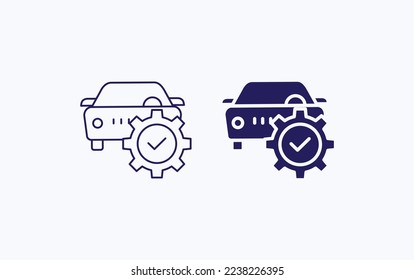 Icono de ilustración del vector de configuración del automóvil