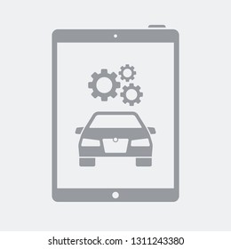 Car settings on tablet
