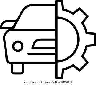 Car settings Outline vector illustration icon