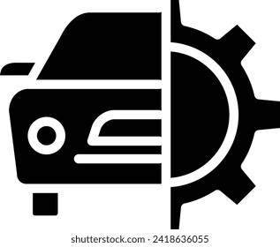 Car settings solid and glyph vector illustration