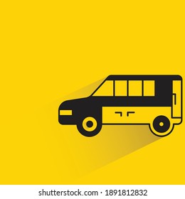 car with shadow on yellow background