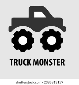 Car shape design, garaged car, bus, truck in black and gray, suitable for website components, logos and others.