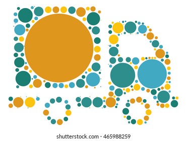 car shape vector design by color point