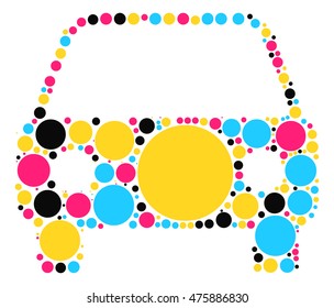 car shape vector design by color point